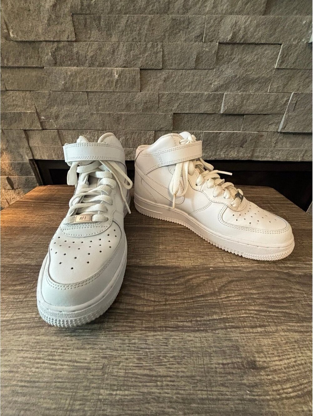 Nike Air Force 1 Mid White Leather Sneakers